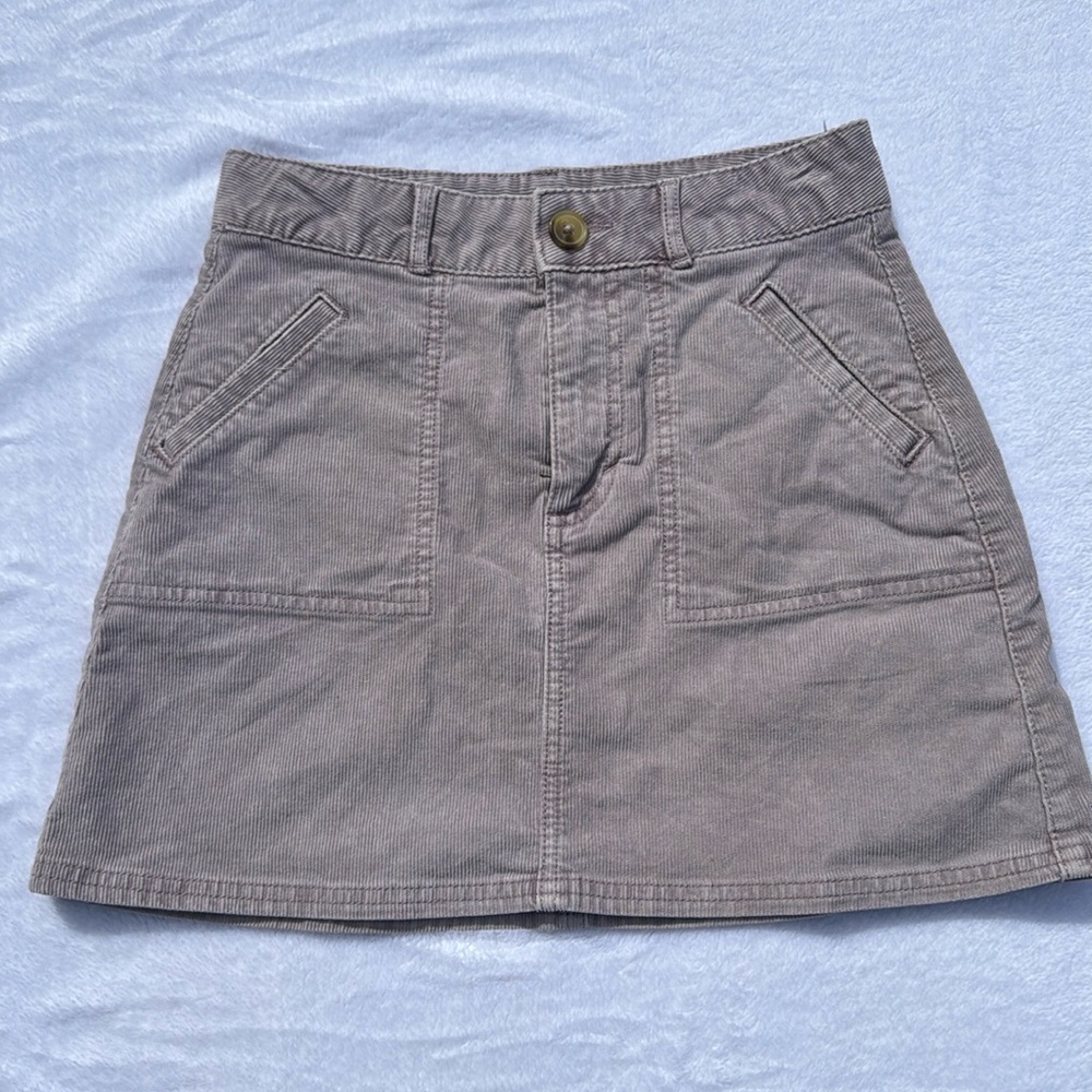 American Eagle Super Stretch skirt size 00  corduroy gray mini y2k short preppy
